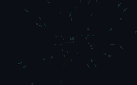 Warp: a tunnel of streaks with the logo rising from its vanishing point
